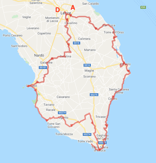Tour of Salento - Itinerary by bike