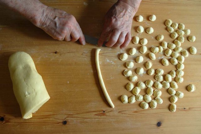 Orecchiette, home made pasta, Puglia