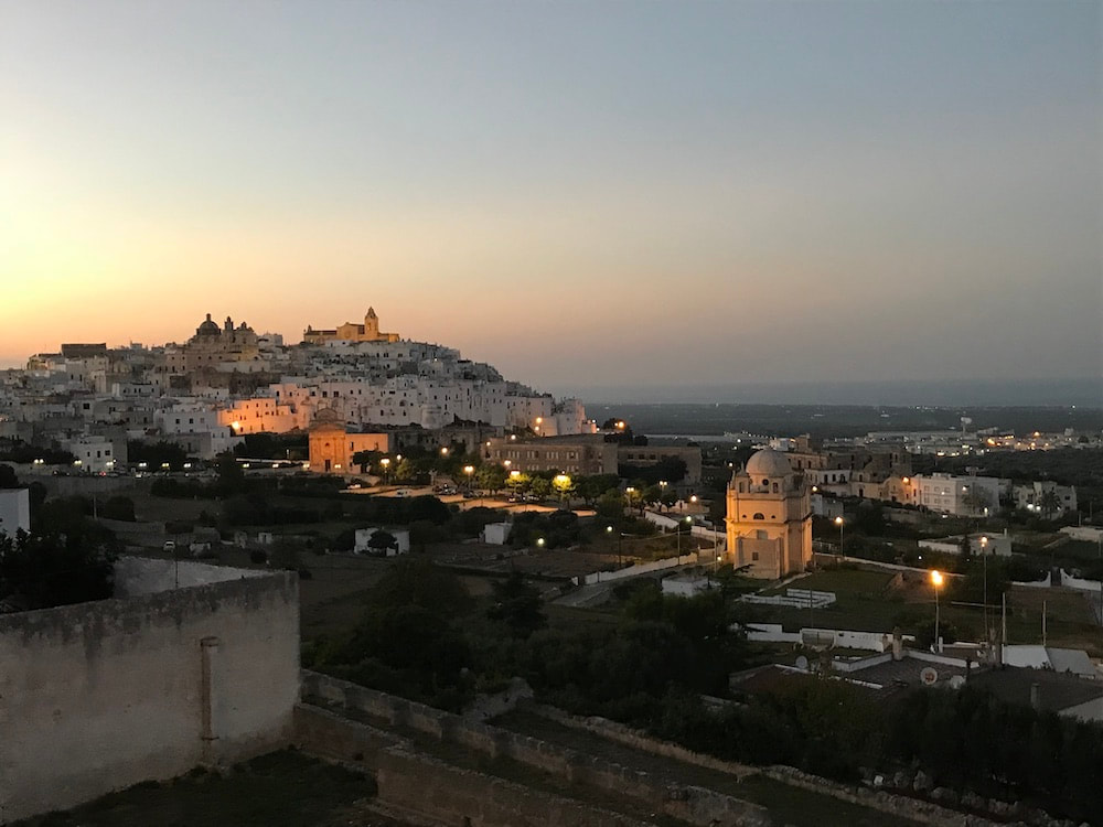Ostuni by night, the white city, city view