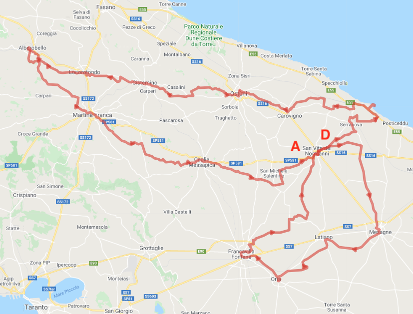Cycling routes in Puglia - Trekking bike, Road bike, E-bike
